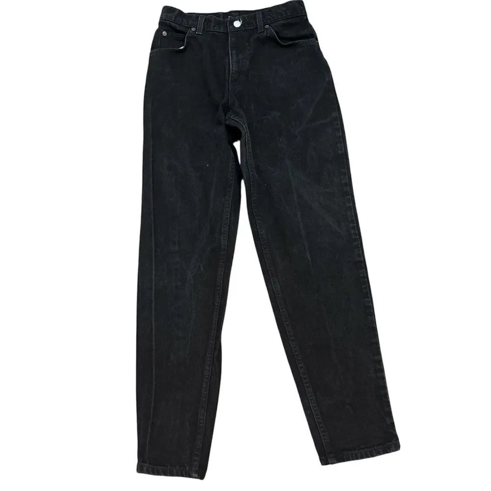 Vintage 90s Levis 950 Womens Black Jeans Relaxed Fit Orange Tab Tapered Leg SZ 9 - Picture 2 of 7